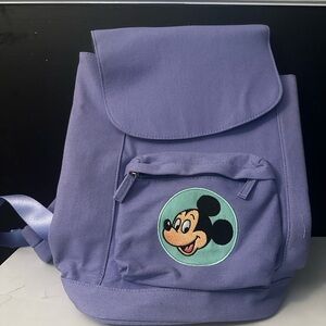 Disney Purple Backpack with Mickey Mouse Patch